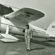 Wiley Post and his Lockheed Vega “Winnie Mae” at Floyd Bennett Field in New York in 1933.